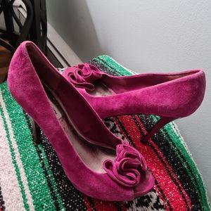 Fuchsia Steve Madden Peep Toe Heels